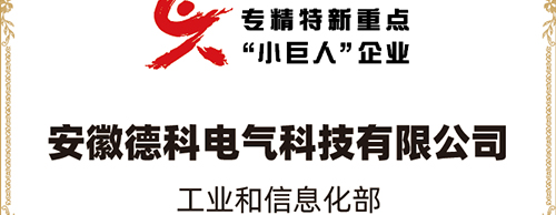 「小巨人 大分量」| 壹号娱乐官网电气荣获“国家专精特新重点小巨人企业”称号！